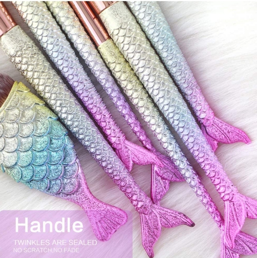 Rainbow Mermaid Makeup Brushes 11pc set - Picture 4 of 4
